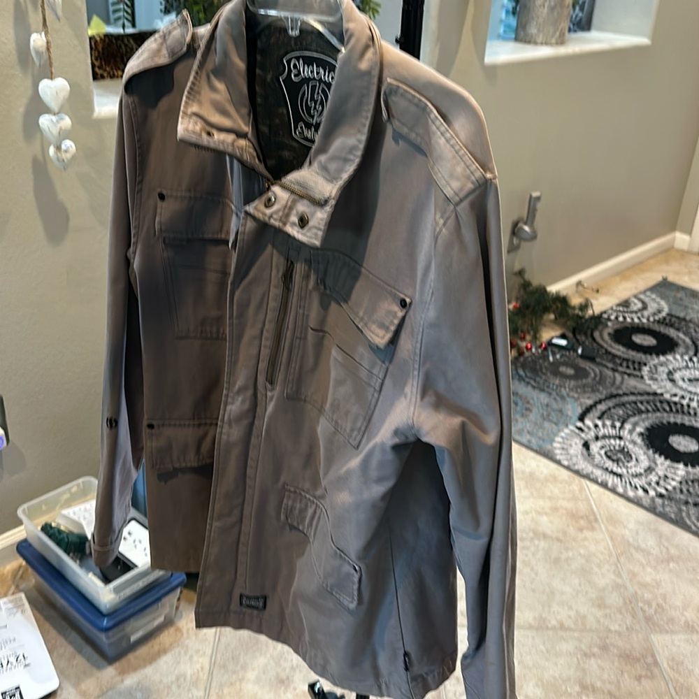 Denim jacket 
Khaki color.
Like new condition